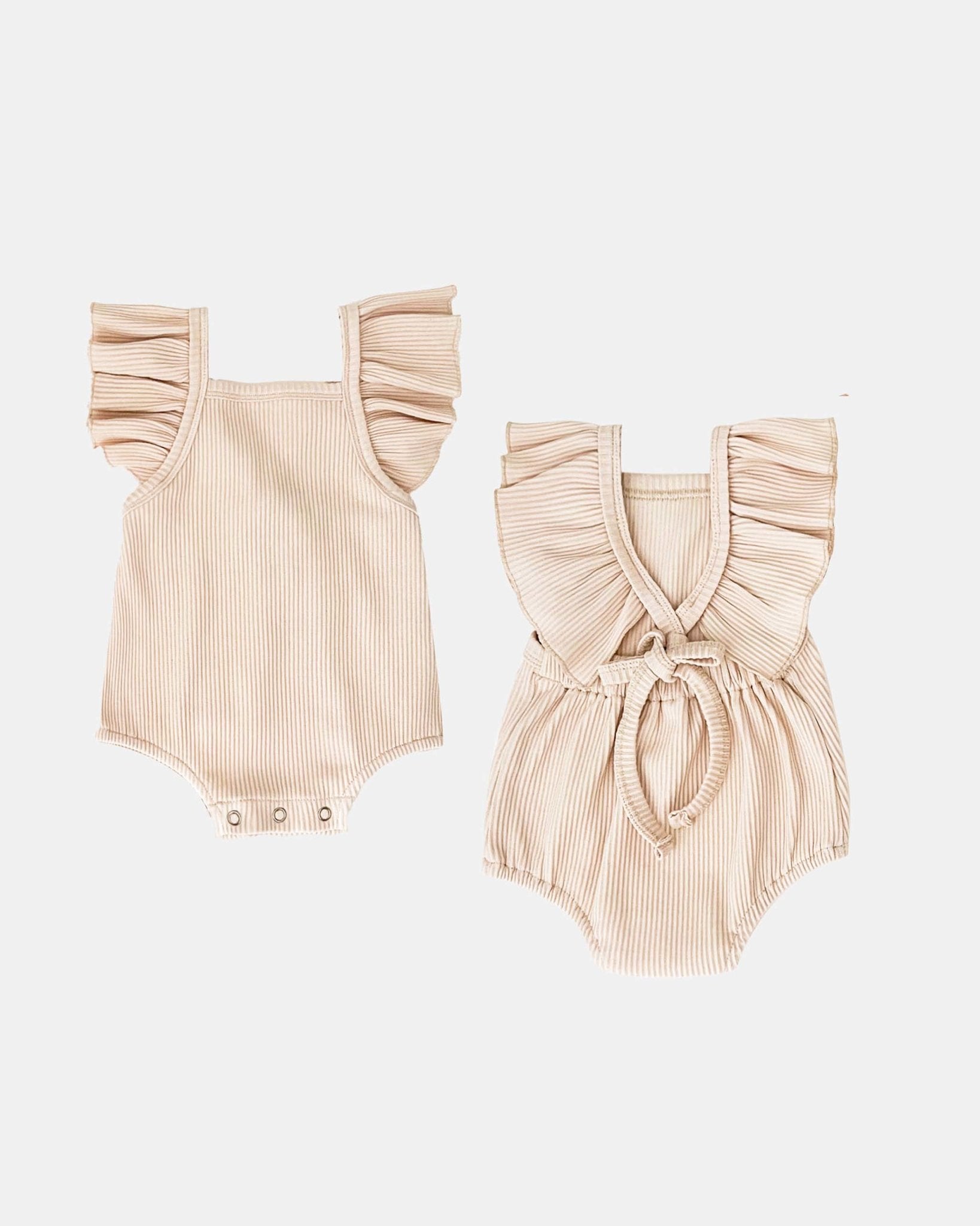 Ruffle Strap Romper | Vanilla