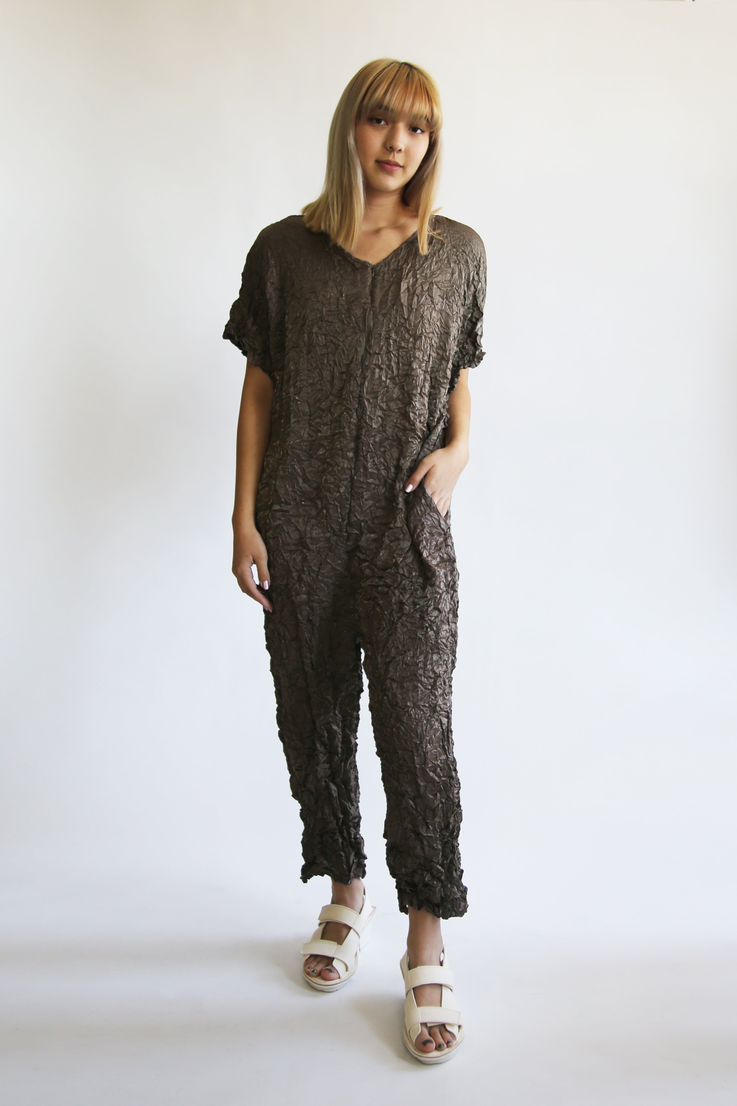 SALE Moth Desert Jumpsuit in Metallic Taupe