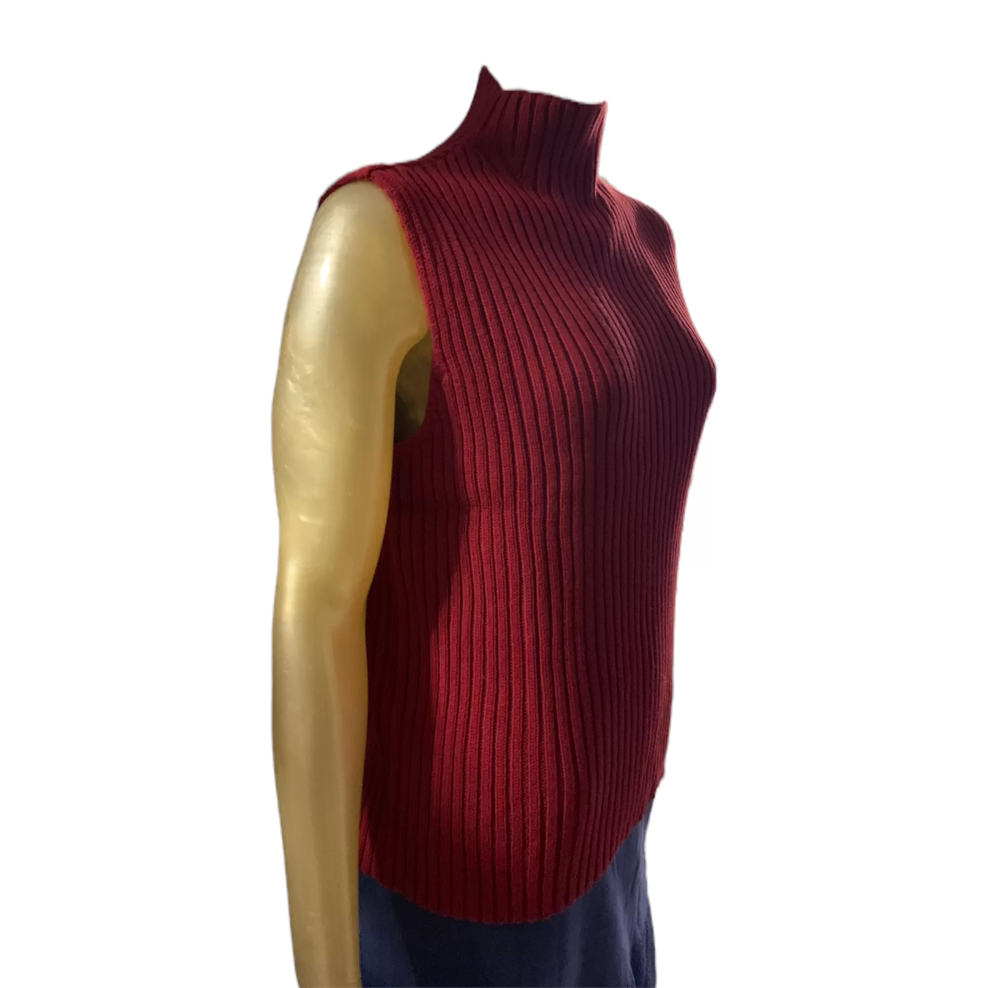 Sleeveless high neck sweater