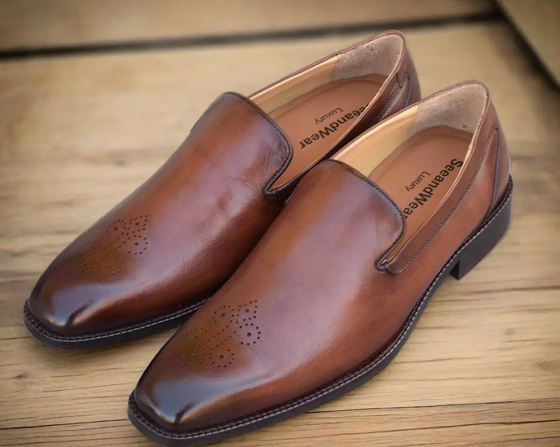 Slipon Leather Sole Shoes - Clearance