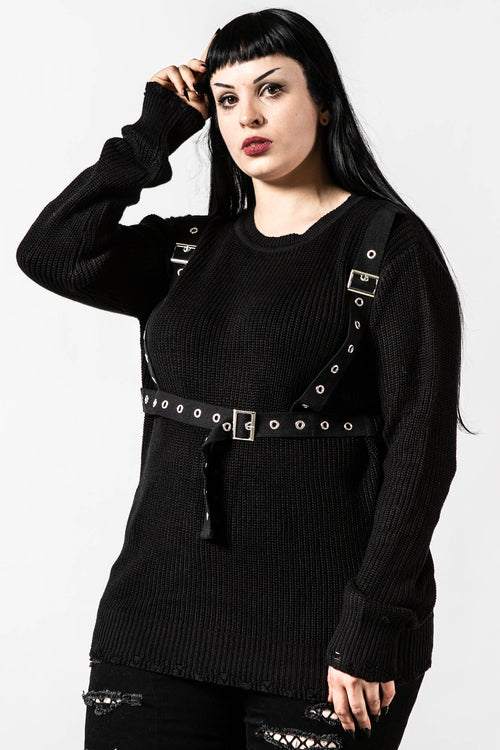 Spirit World Knit Sweater Blk