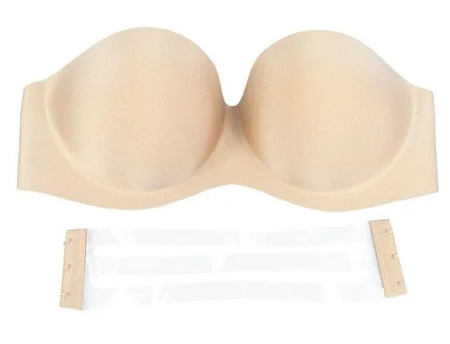 Strapless Bras Underwired Back Band Invisible Push Up bra