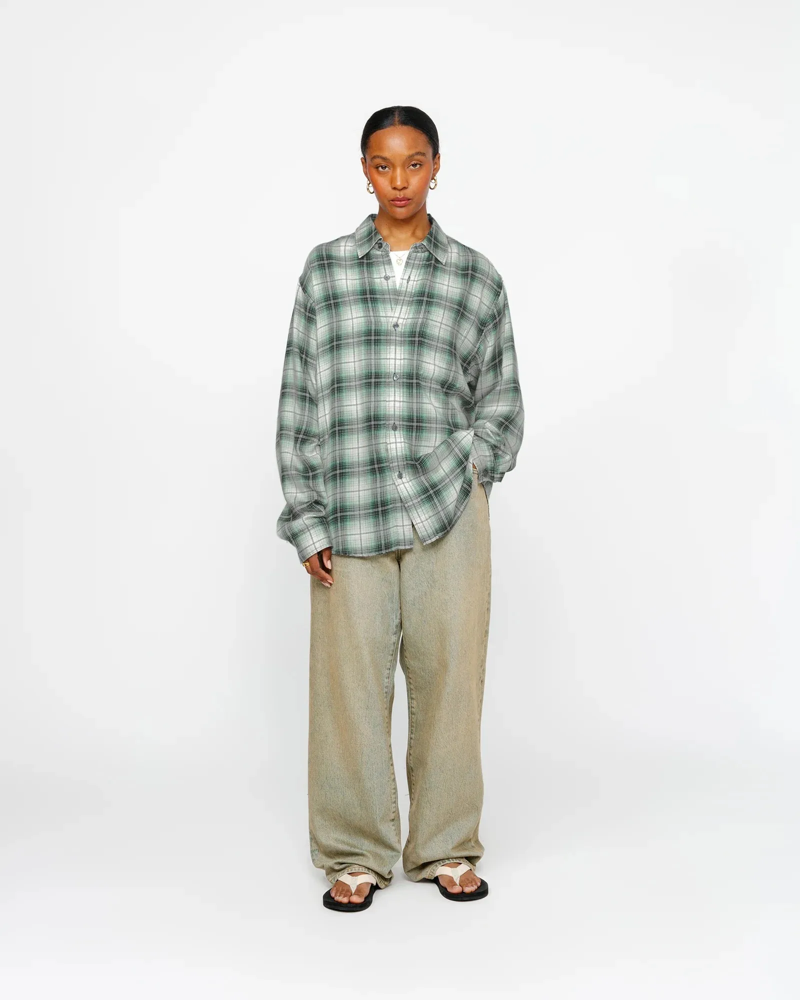 STUSSY  |Other Plaid Patterns Unisex Street Style Long Sleeves Logo