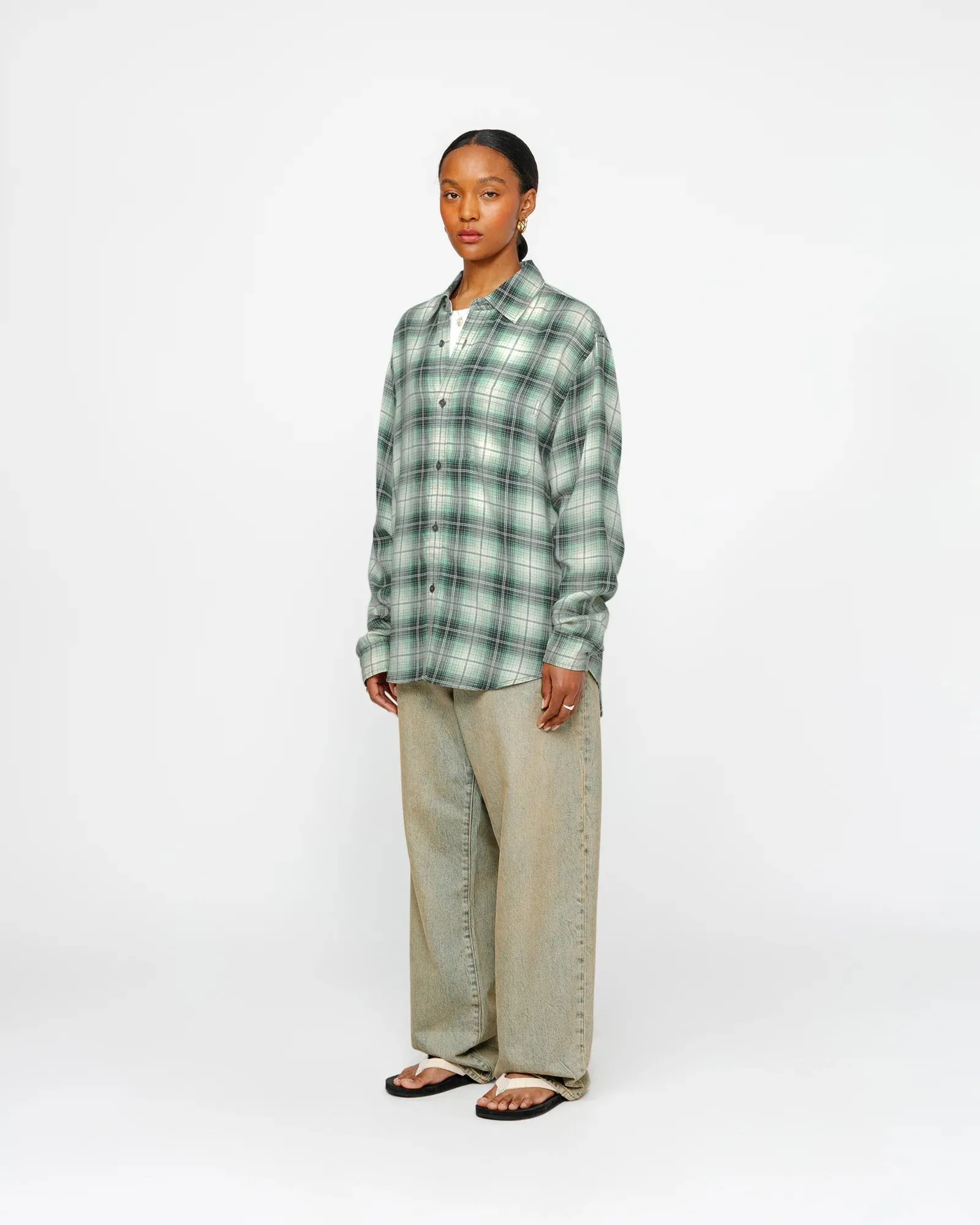 STUSSY  |Other Plaid Patterns Unisex Street Style Long Sleeves Logo