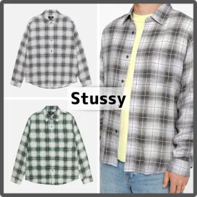 STUSSY  |Other Plaid Patterns Unisex Street Style Long Sleeves Logo