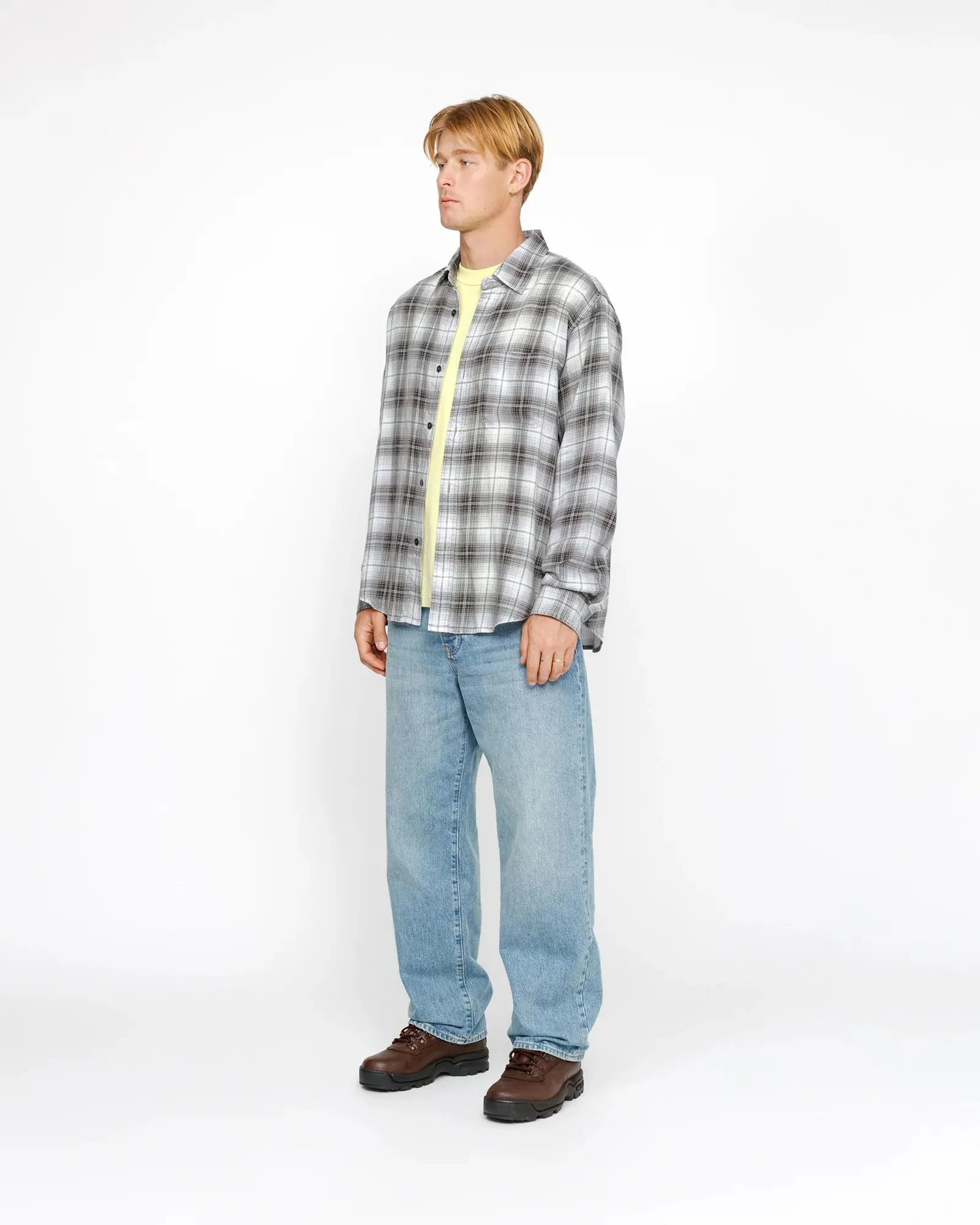 STUSSY  |Other Plaid Patterns Unisex Street Style Long Sleeves Logo