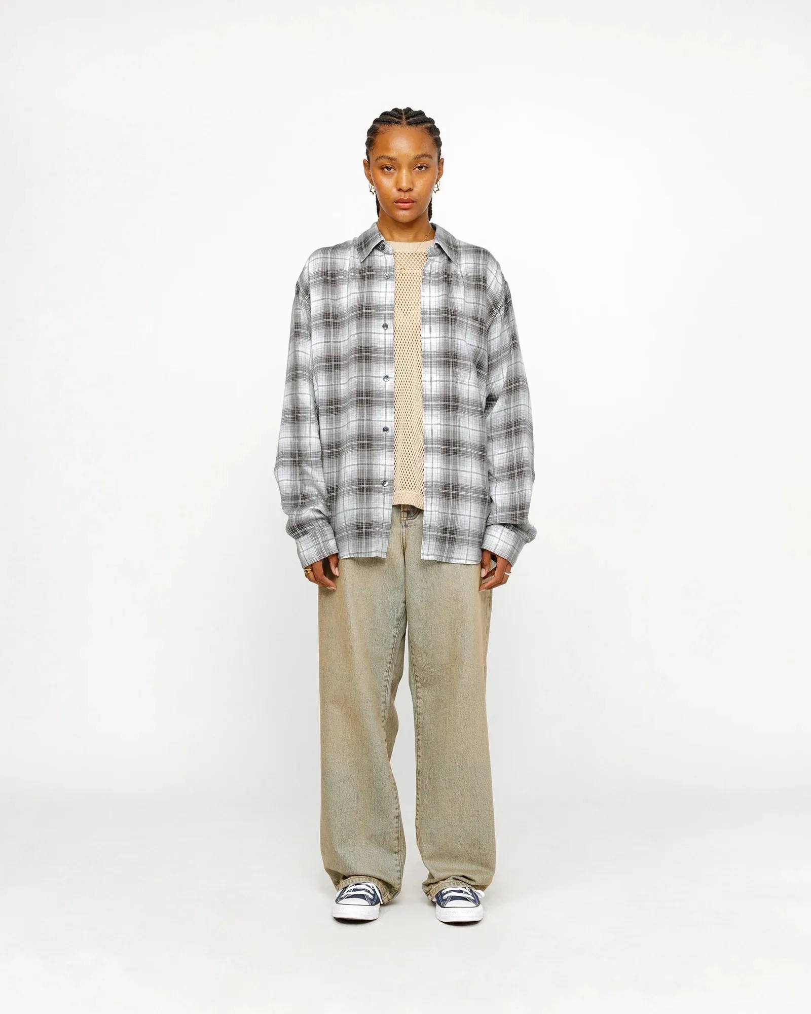 STUSSY  |Other Plaid Patterns Unisex Street Style Long Sleeves Logo