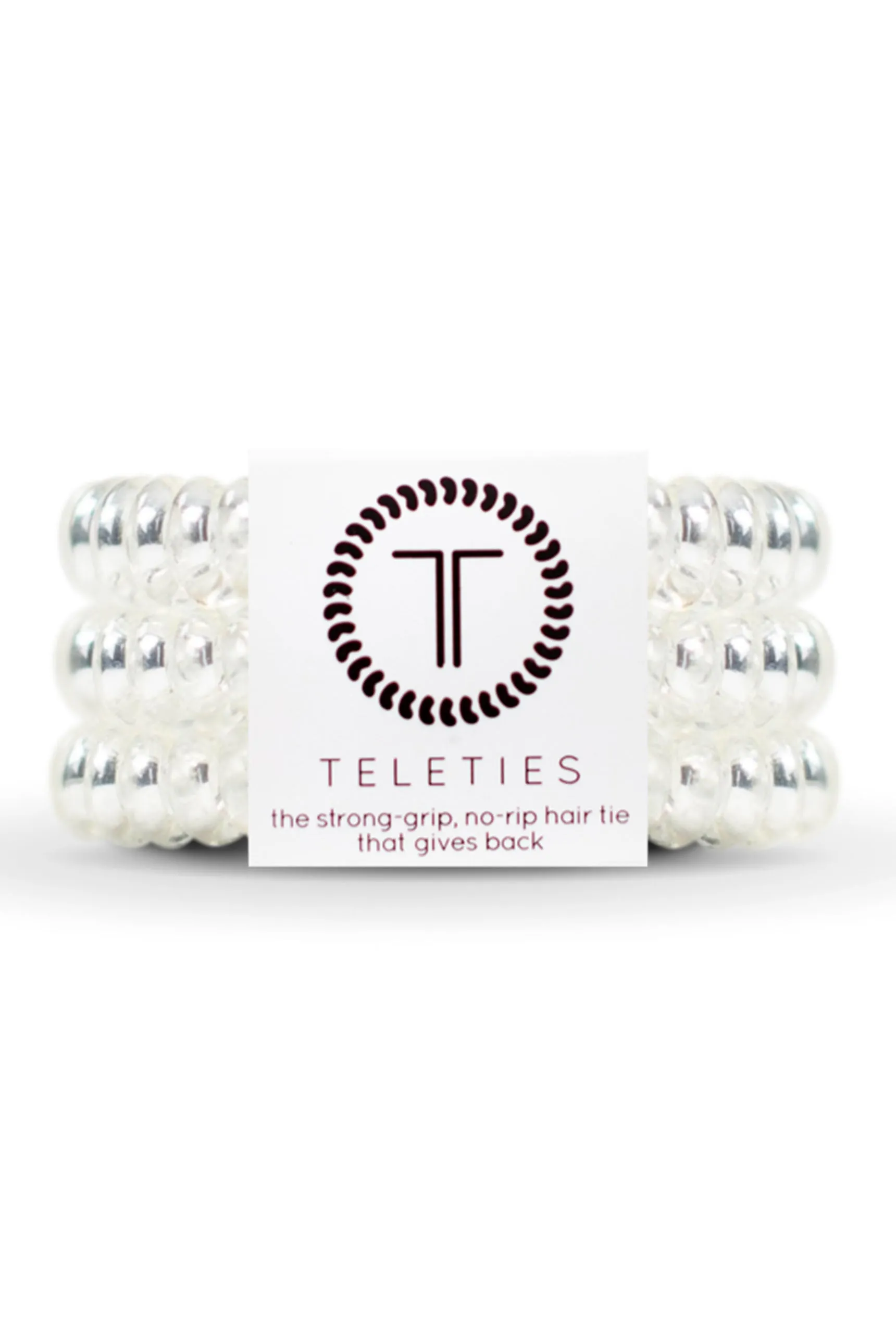 TELETIES Large Hair Ties - Crystal Clear