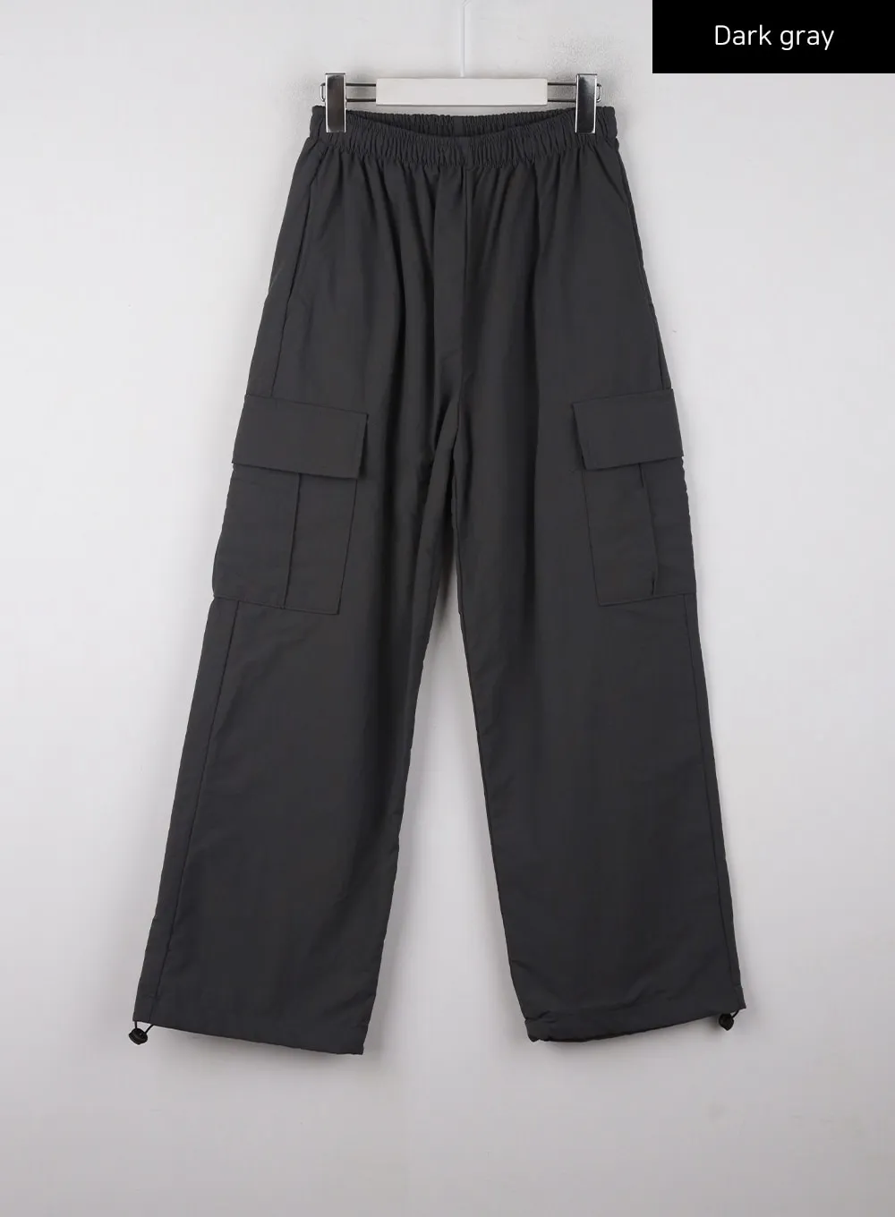 Terry Middle Waist Solid Pocket Cargo Pants (UNISEX) CD329