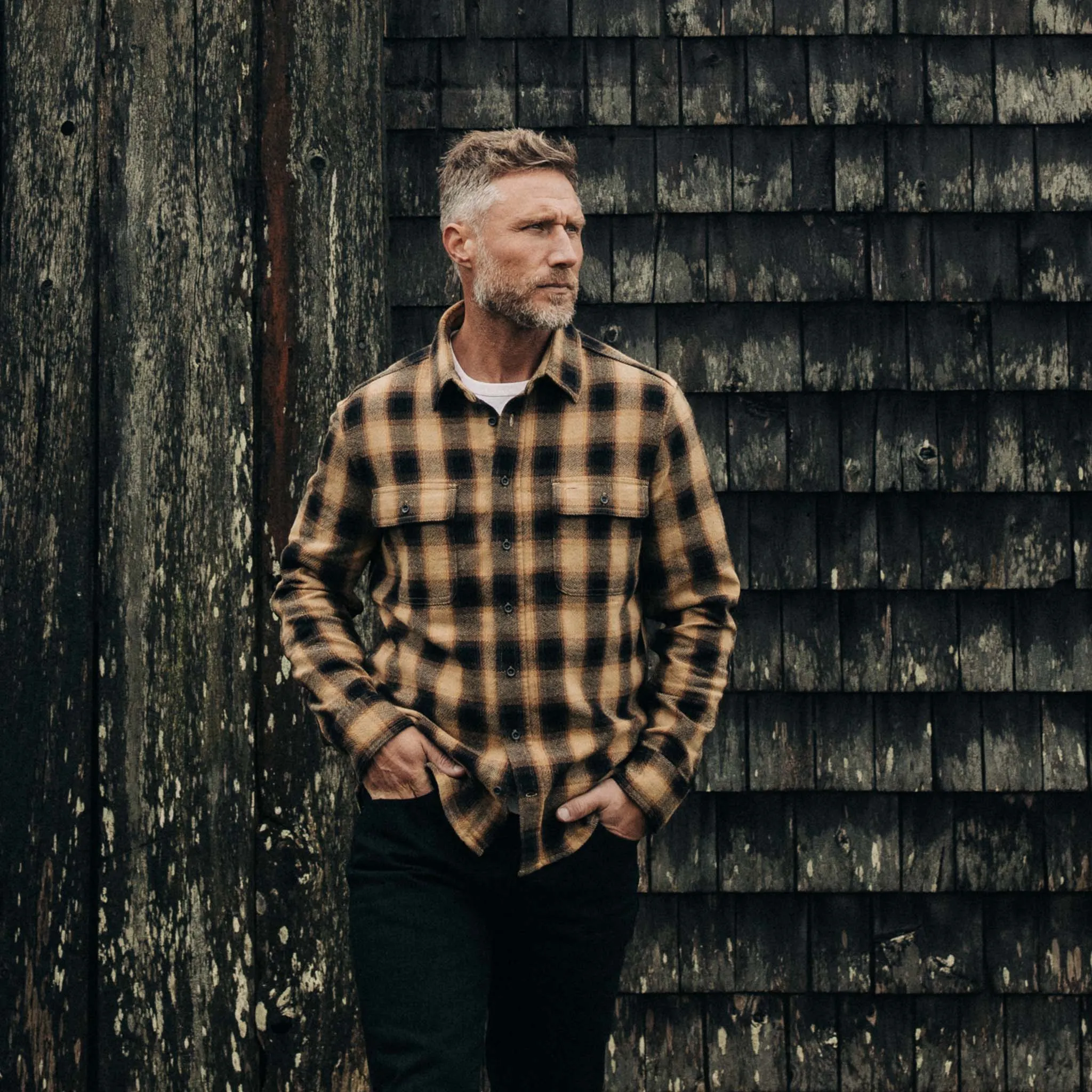 The Ledge Shirt in Brass Plaid