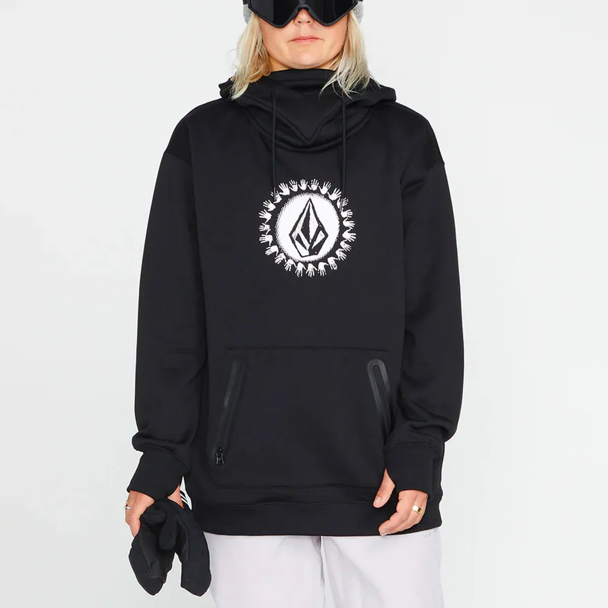 Volcom Spring Shred Snow Pullover Hoodie Black - Womens