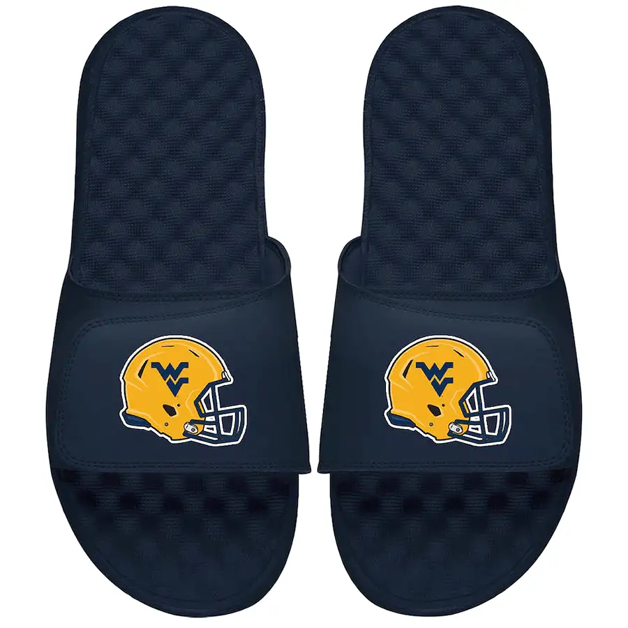 West Virginia Football Helmet ISlide Sandals