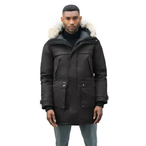 Yatesy Men's Long Parka Black