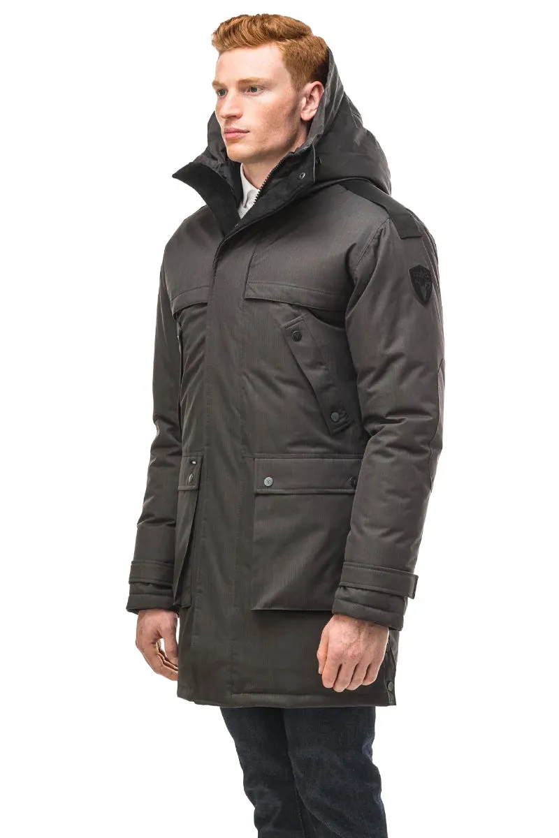 YATESY MEN'S LONG PARKA STEEL GREY