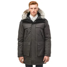 YATESY MEN'S LONG PARKA STEEL GREY