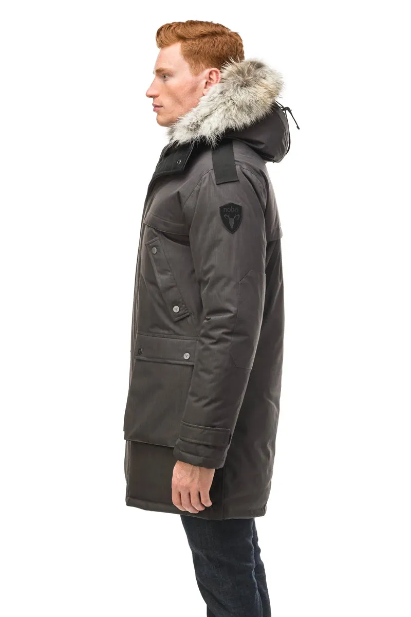 YATESY MEN'S LONG PARKA STEEL GREY