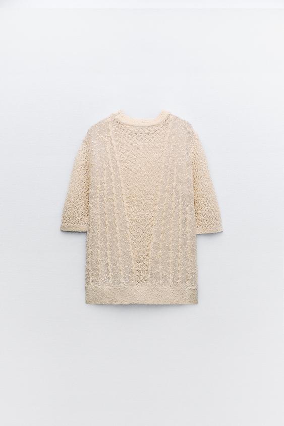 ZARA  |POINTELLE KNIT SWEATER