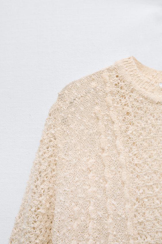 ZARA  |POINTELLE KNIT SWEATER